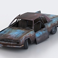 Car wreck scrapped car 3d model