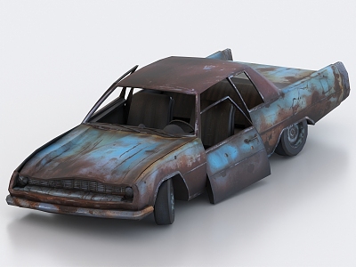 Car wreck scrapped car 3d model