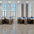 Spacious Bright Conference Room Interior With Large Windows And Long Tables Chairs