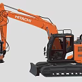 Hitachi Heavy Duty Excavator With Hydraulic Arm Tracked Base And Operator Cabin