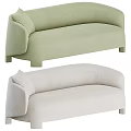 Modern Multi-seat Sofa in Light Green and Light Beige with Comfortable Soft Fabric 3d model
