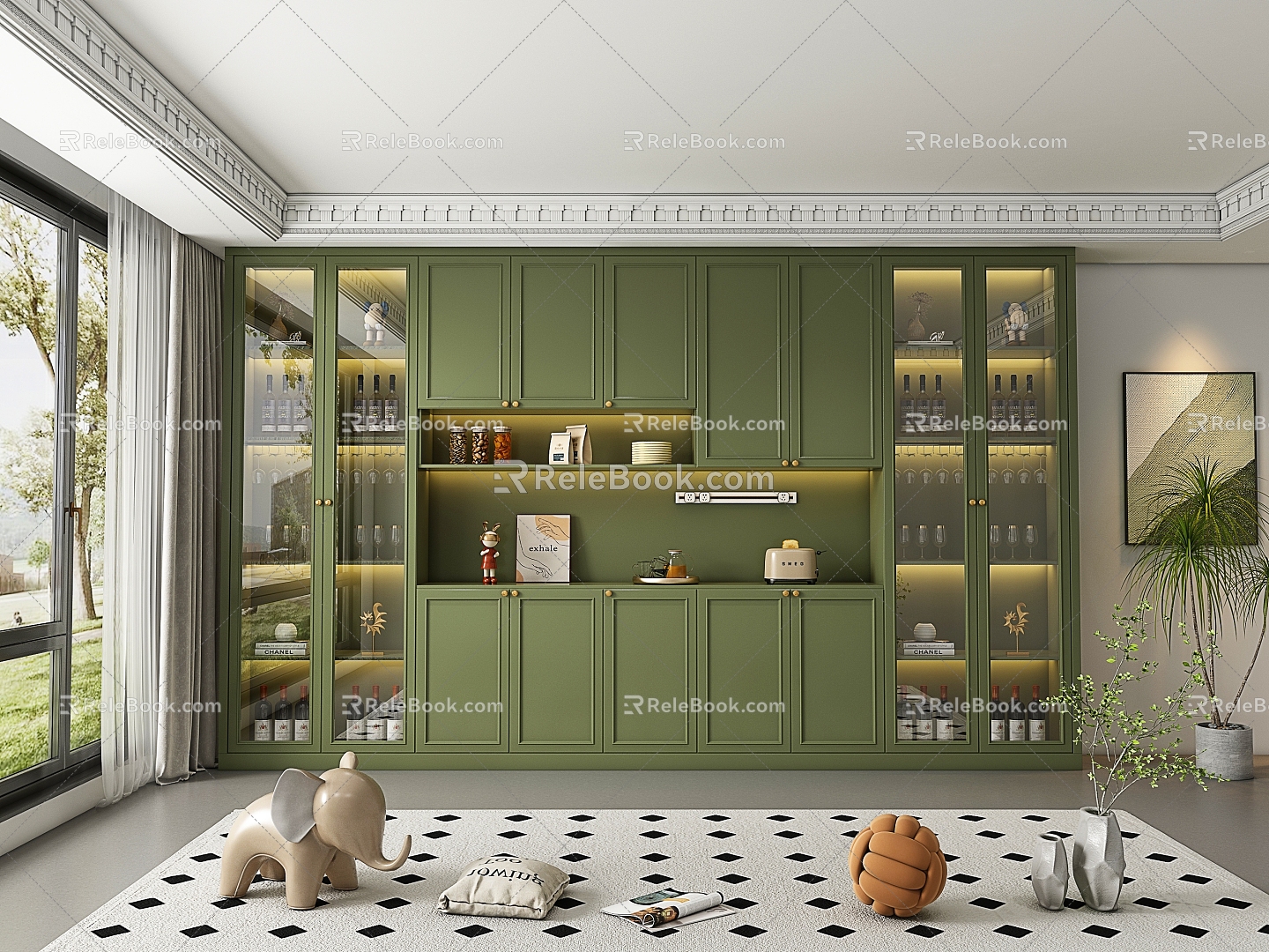 French Wine Cabinet 3d model