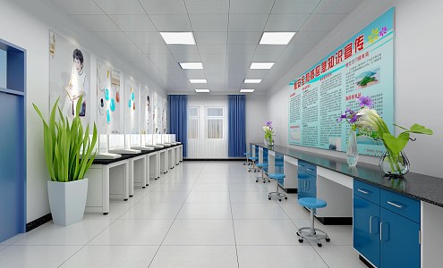 Modern Laboratory Experimental Preparation Room Chemical Room 3d model