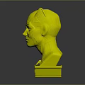 Catwoman Bust Sculpture with Pink Cat Ears Mask Blue Eyes and Red Lips Design