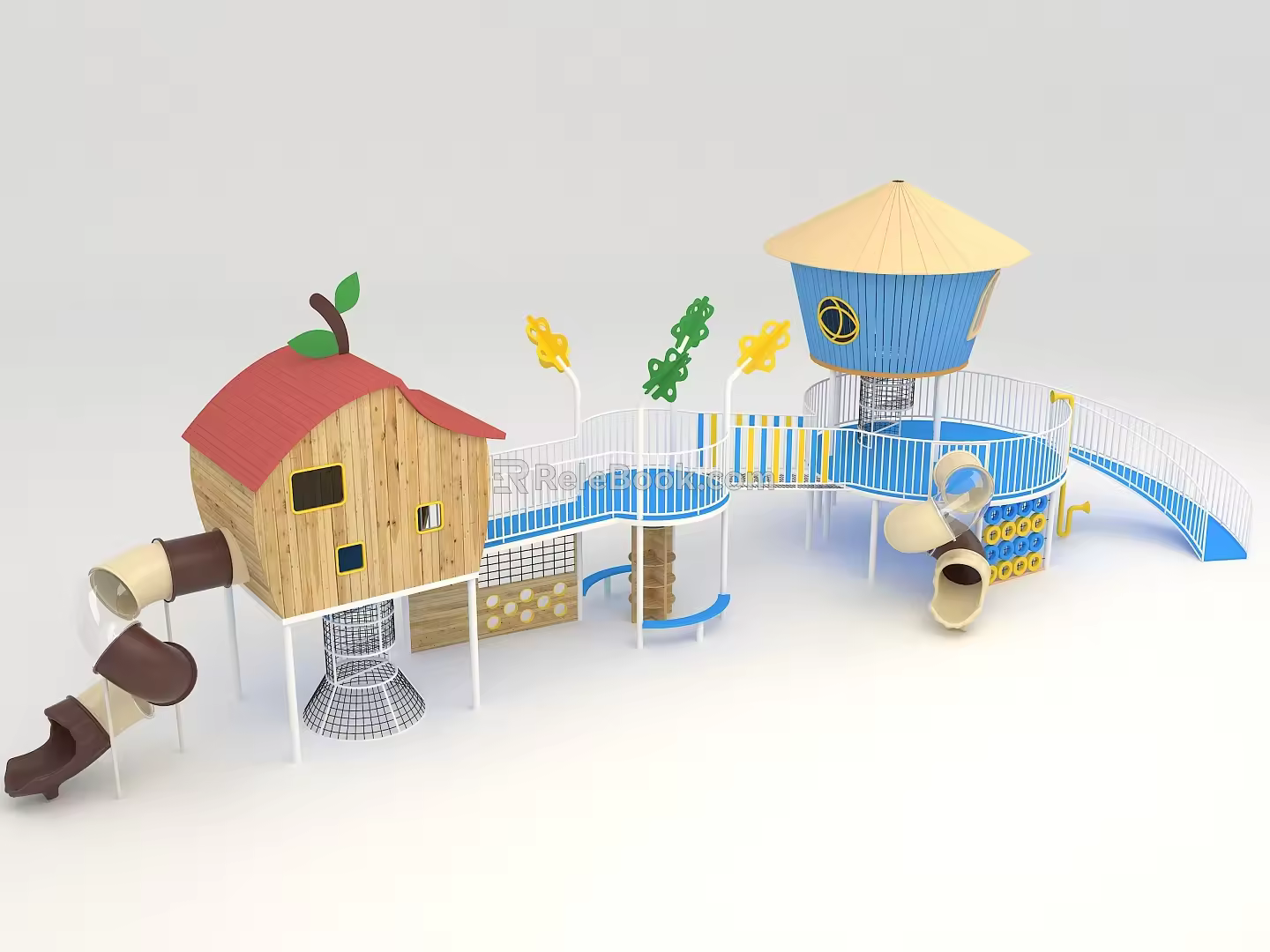 Combination slide kindergarten slide without power 3d model