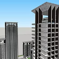 Modern High Rise Buildings With Contemporary Architectural Design And Urban Skyline