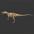 Golden Dinosaur Model Standing On Dark Background With Shiny Reflection 3d model