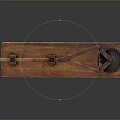 Wooden Industrial Equipment With Lever Mechanism And Gear Component On Base Structure
