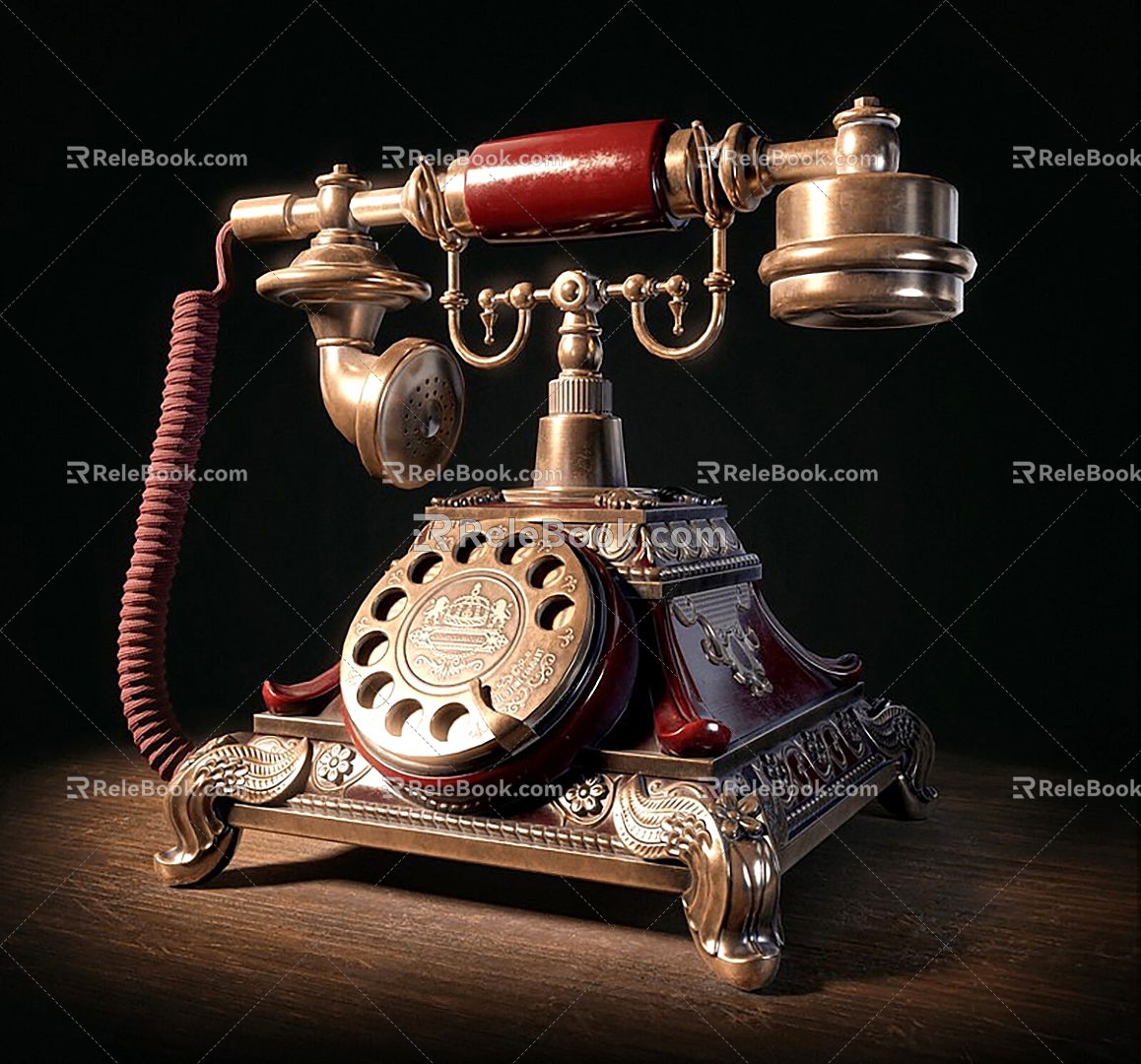 European classical telephone 3d model