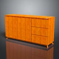 Modern Wooden Orange Entryway Console Cabinet With Drawers And Sleek Design