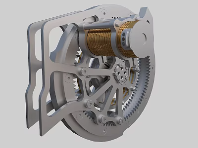 Mechanical Industrial Equipment Featuring Precision Gears Coiled Spring And Metal Structure 3d model
