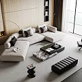 Modern sofa coffee table combination 3d model