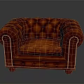 Classic Red Leather Tufted Armchair With Rolled Arms And Nailhead Trim Design