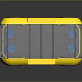 Modern Yellow UBER Compact Bus With Transparent Windows And Orange Wheels 3d model