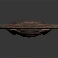 Ancient Bronze Weapon With Decorative Circular Main Body And Winged Edges 3d model