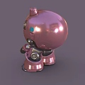 Pink Astronaut Decorative Ornament Set With Helmet And Holding Bottle