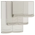 Elegant Beige Layered Window Curtains With Pleated Design And Light Fabric