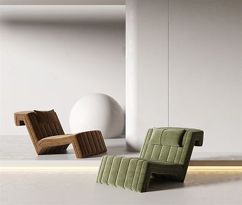 Modern Recliner Green Leisure Chair 3d model