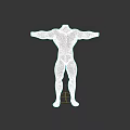 White Male Mannequin 3D Model With Outstretched Arms On Black Background