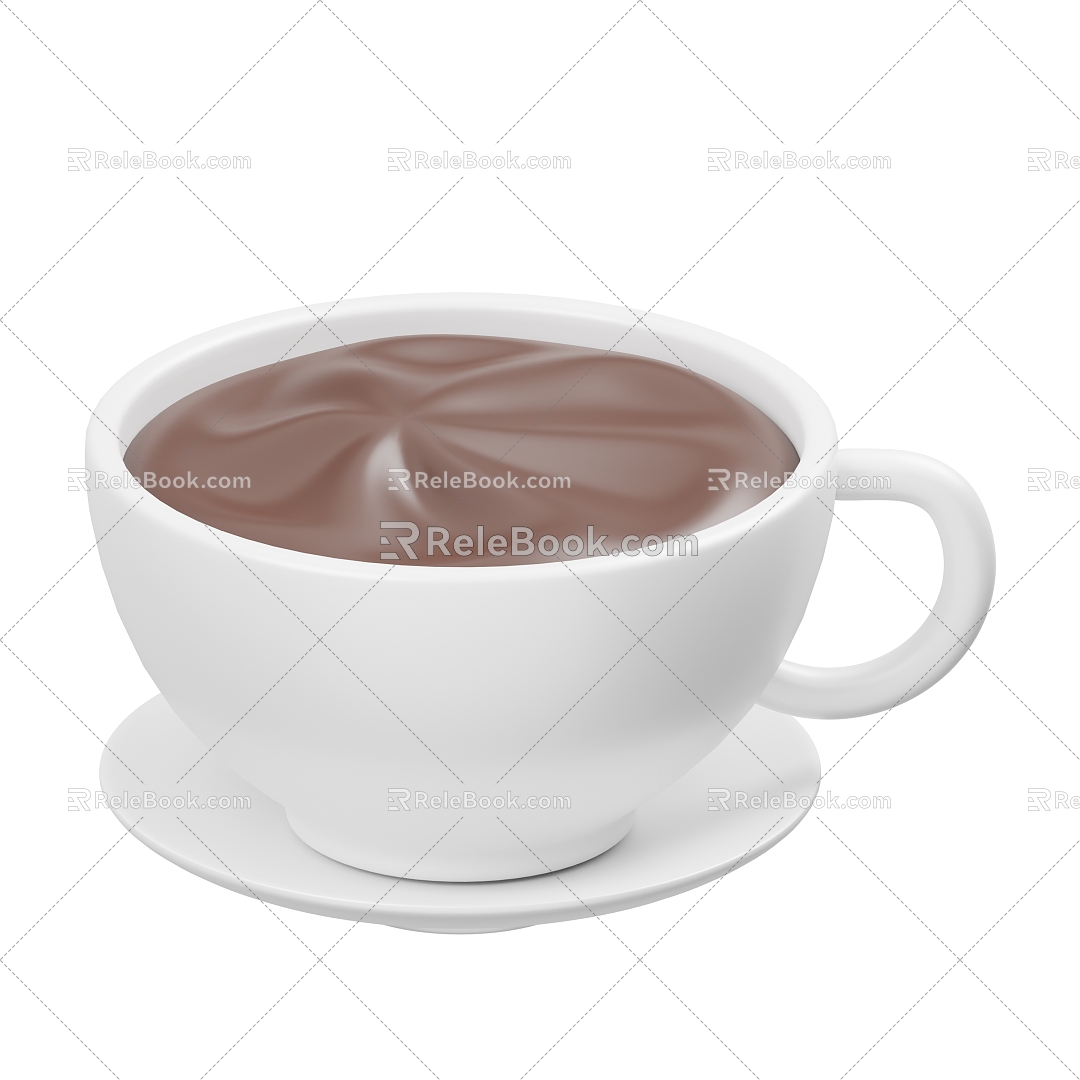 Modern coffee drink milk tea cartoon coffee cup 3d model