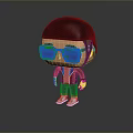 3D Stylized Cartoon Character Wearing Black Sunglasses Short Hair And Trendy Outfit