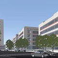 Modern Industrial Factory Building Complex With Green Roofs And Surrounding Roads