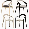 Modern Leisure Chairs With Curved Armrests And Wooden Frames In Various Colors