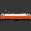 Red And White Electrical Locomotive With Classic Design Front Detail And Reflective Surface