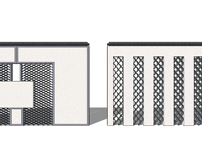 Modern Garden Wall Design Featuring Geometric Patterns And Grid Layouts 3d model