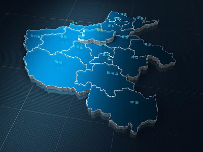 Map of Henan Science and Technology Map of Henan Map of Henan Province 3d model