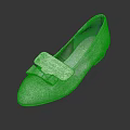 Elegant Light Gray Suede Flat Shoes With White Bow Detail For Women's Daily Wear