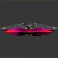 3D Model of Decorative Spear with Pink and Purple Intricate Spiked Design