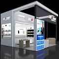 Modern Exhibition Booth With AnyTea 3D SDO Branding Product Displays And Shelves