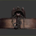 Unique Wooden Violin Shaped Furniture With Multiple Drawers And Decorative Elements