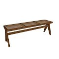 Modern Wooden Public Chair With Woven Seat And Crossed Legs Design