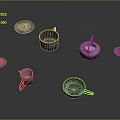 Scattered Metal Household Items Including Mugs And Plates On Dark Background