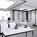Bathroom Products Showroom With Marble Vanities Toilets And Display Cabinets