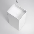 Sleek Contemporary White Washbasin With Minimalist Design And Water Drop Feature For Modern Bathroom