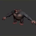 Blue Horned Monster Character With Bulky Body Sharp Claws And Prominent Belly In Game Movie
