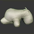 Soft White Hippo Shaped Plush Cushion Decorative Home Living Household Item