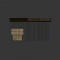 Cage Like Building Structure With Tiled Roof Wooden Bars And Internal Small House