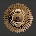 Modern Golden Metal Lighting Fixture Set With Unique Spiral Design and Layered Structure for Interior