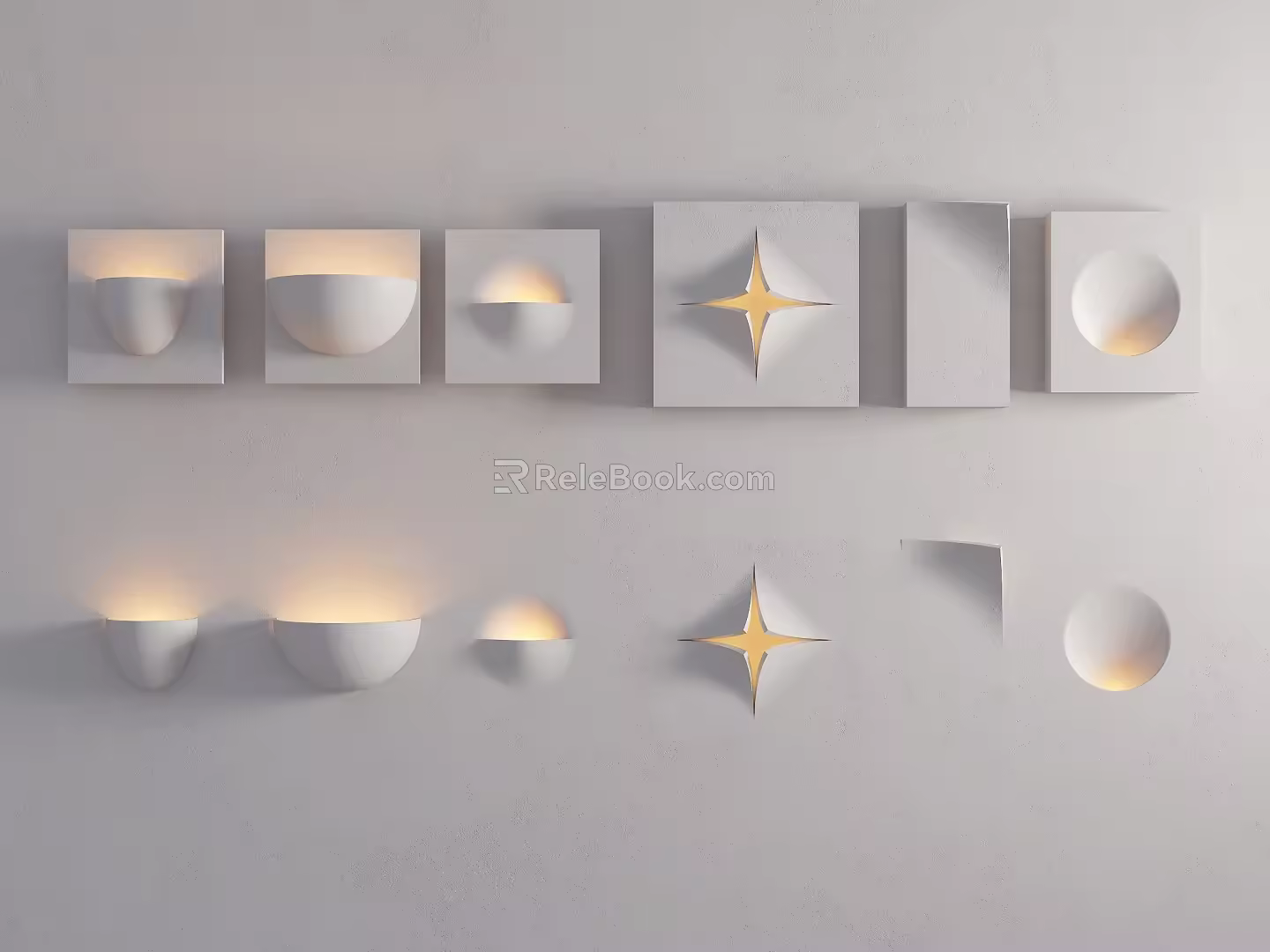 Modern Gypsum Wall Lamp Embedded Wall Lamp Gypsum Lamp Modern Decorative Lamp Shaped Gypsum Lamp Folded Angle Gypsum Lamp 3d model