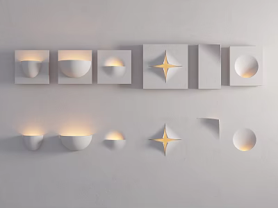 Modern Gypsum Wall Lamp Embedded Wall Lamp Gypsum Lamp Modern Decorative Lamp Shaped Gypsum Lamp Folded Angle Gypsum Lamp 3d model