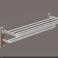 Modern Wall Mounted Bathroom Shelf With White And Gold Metal Multi layer Design