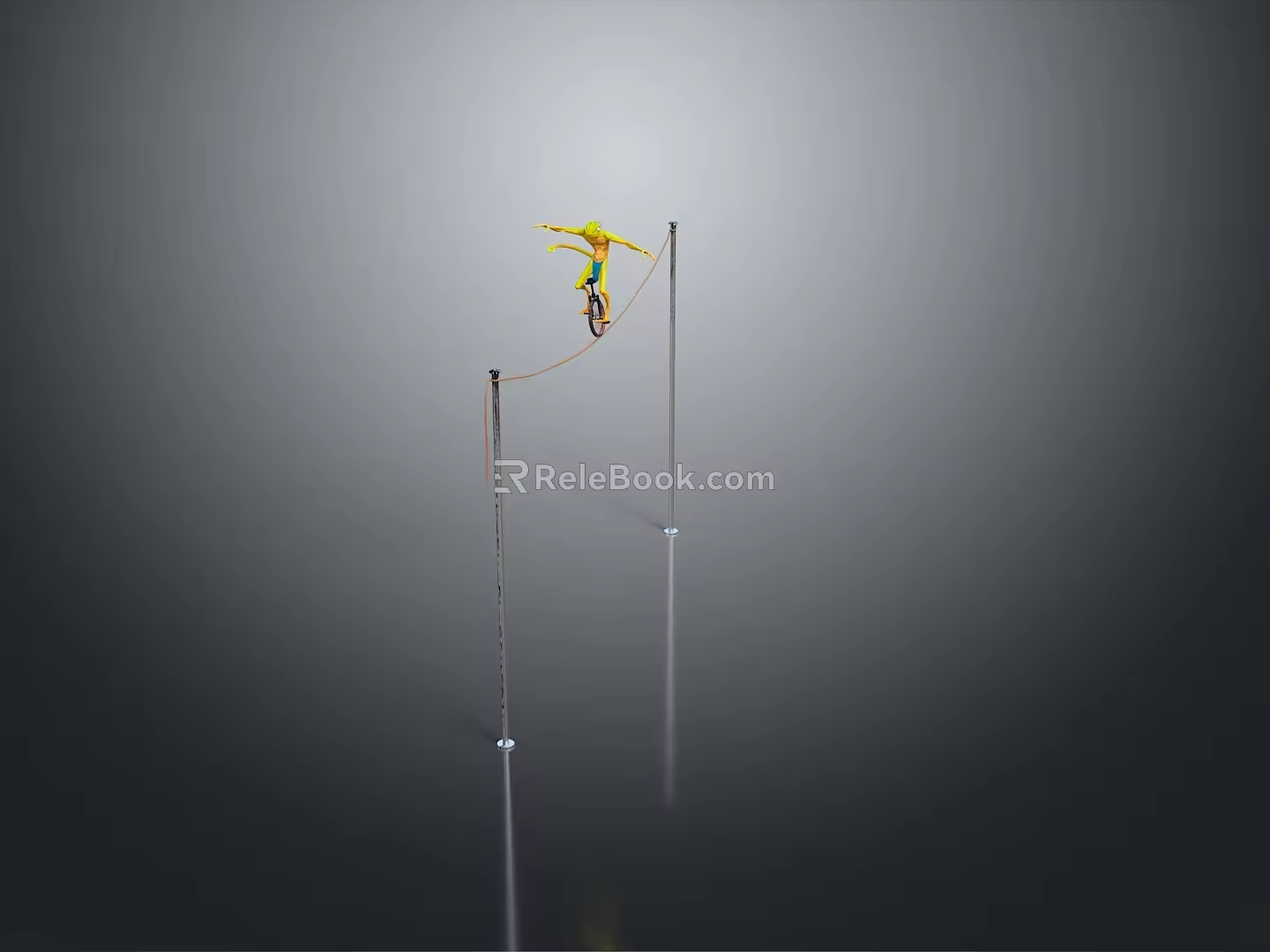 Acrobat walking a tightrope 3d model