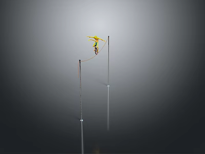 Acrobat walking a tightrope 3d model