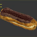 Golden Pastry Éclair With Rich Chocolate Glaze And Cream Filling
