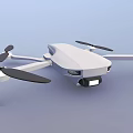 White Aerial Drone With Four Propellers And Camera For Aerial Photography 3d model