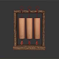 Wooden Wind Chime With Hanging Frame Carved Tubes And Decorative Pendants